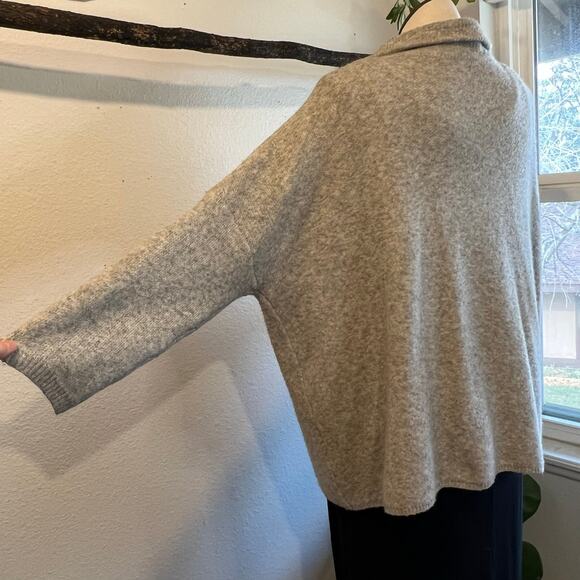 Look By M Gray Knit Soft Oversized Open Style Cardigan Sweater Pockets One Size - Picture 6 of 12